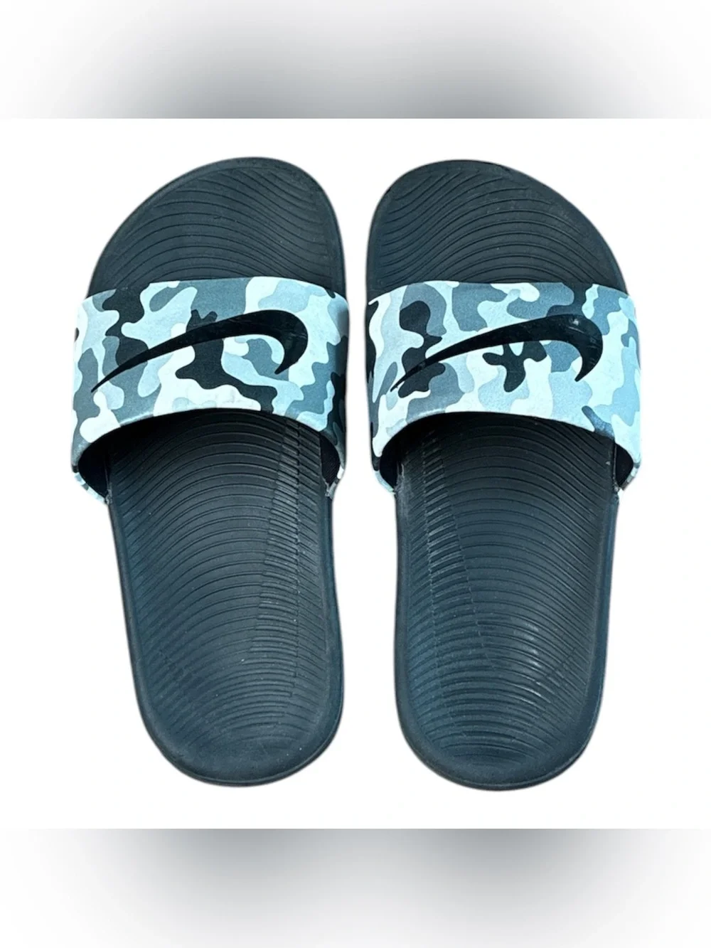 Nike Sz 12c Kawa Slide Print (Little Kid/Big Kid) Wolf Grey/Black/Cool Grey